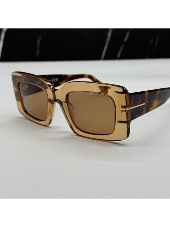 NEW TOM FORD BRIGITTA TF1188 45E HAVANA/BROWN WOMEN SQUARE SUNGLASSES FT1188 main image 9